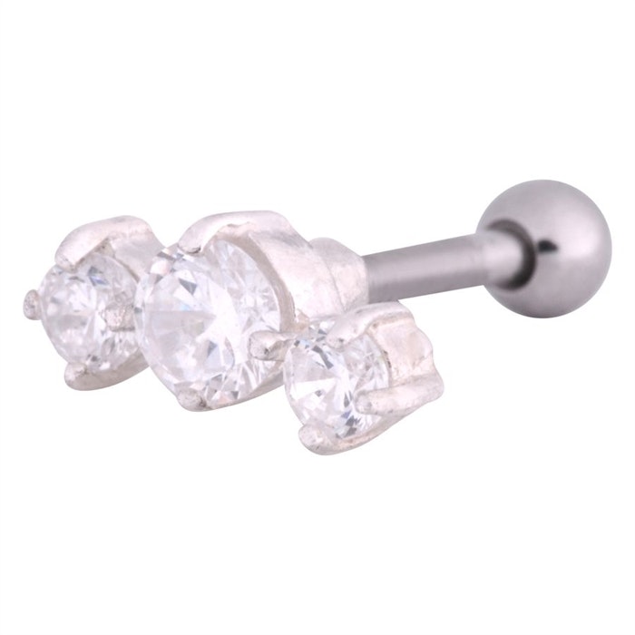 Stav med tre vita kristaller 1,2x6 mm
