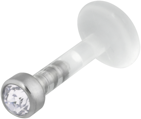 Labretstav med en micro kristallsten 1,2x6 mm
