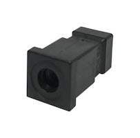 Endestykke 25 x 25 mm med gjenge M10 sort