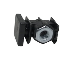 Endestykke horisontalliggende mutter M10 - 25 x 25 mm sort