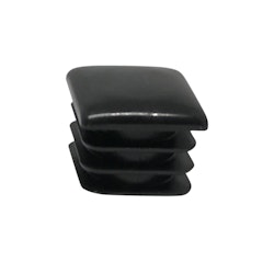 Endestykke 25 x 25 mm med blankt buet hode sort