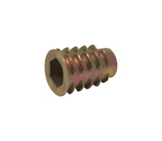 Gjengeinnsats med krave - gulkromatisert - M8 x 20 mm