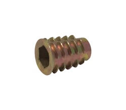 Gjengeinnsats med krave - gulkromatisert - M8 x 20 mm