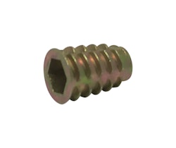 Gjengeinnsats med krave - gulkromatisert - M10 x 25 mm