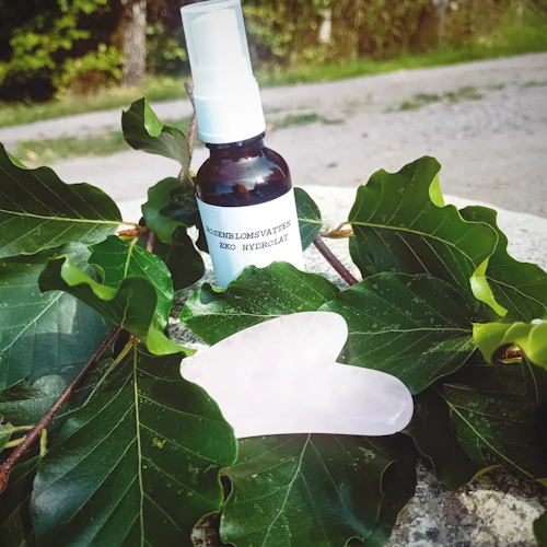 Gua Sha sten med rosenvatten