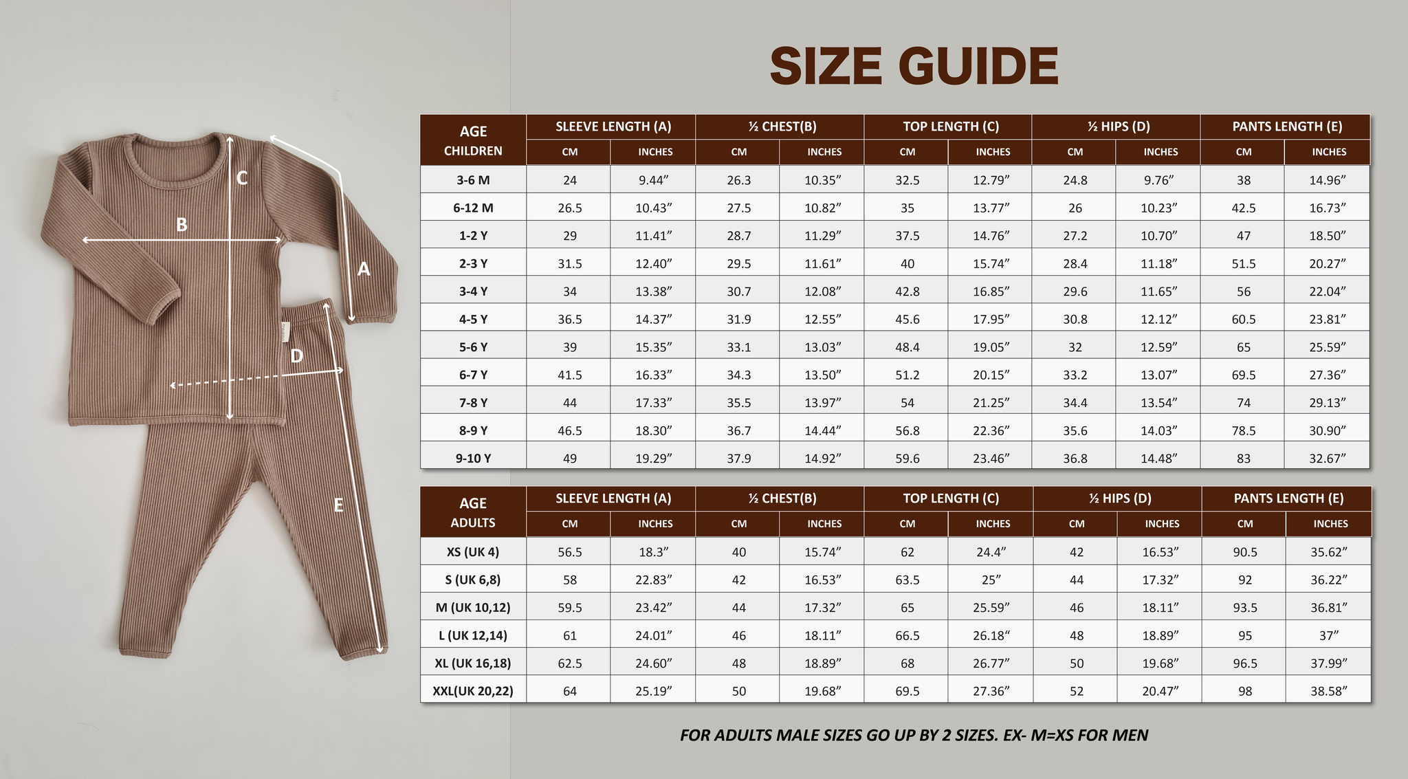 Loungewear sett, barn, Dove Grey