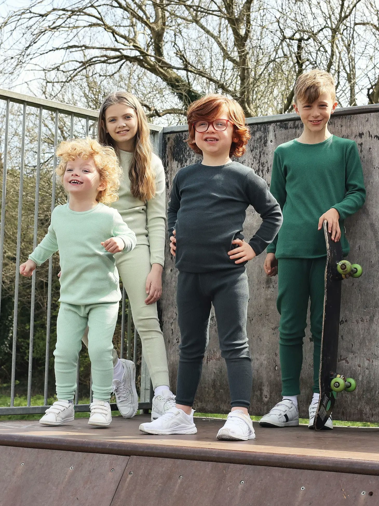 Loungewear sett, barn, Sage