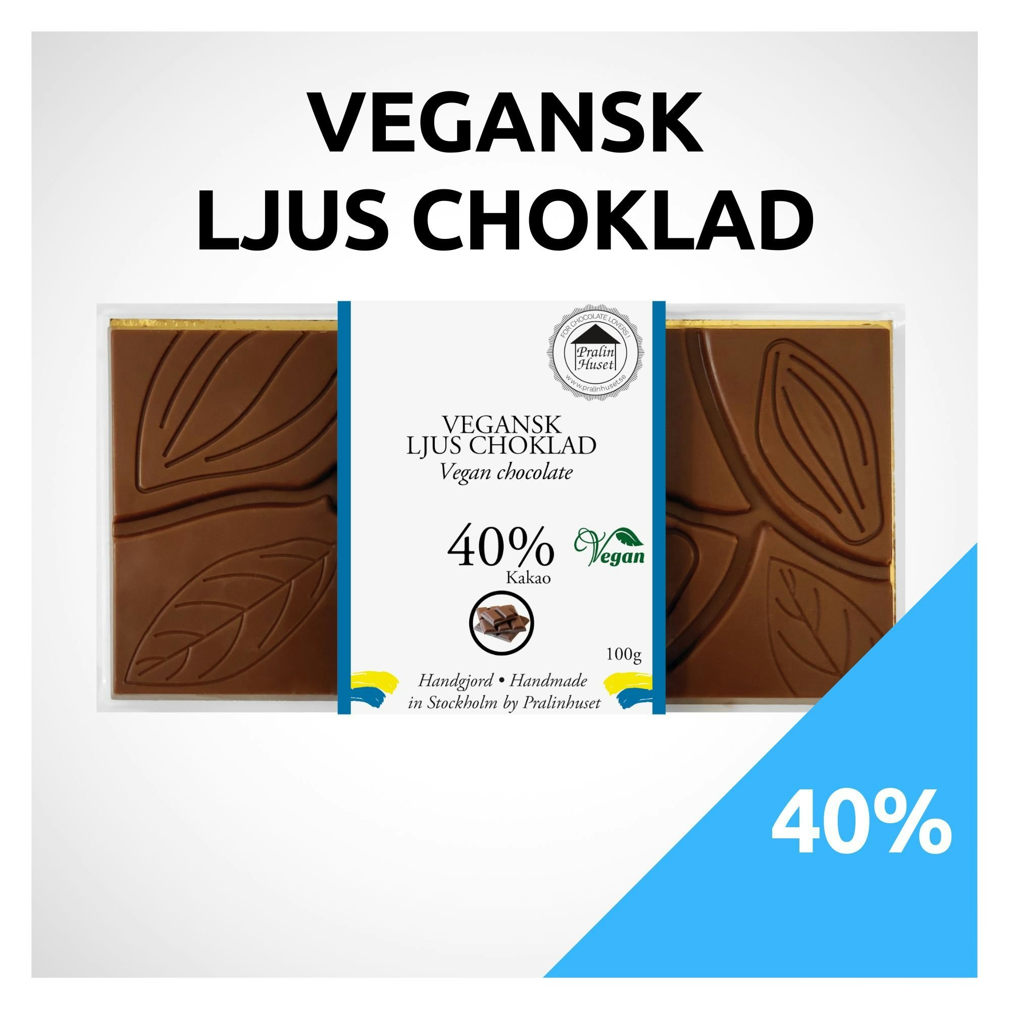 VEGANSK LJUS CHOKLAD (RISMJÖLK) - PralinHuset Återförsäljare