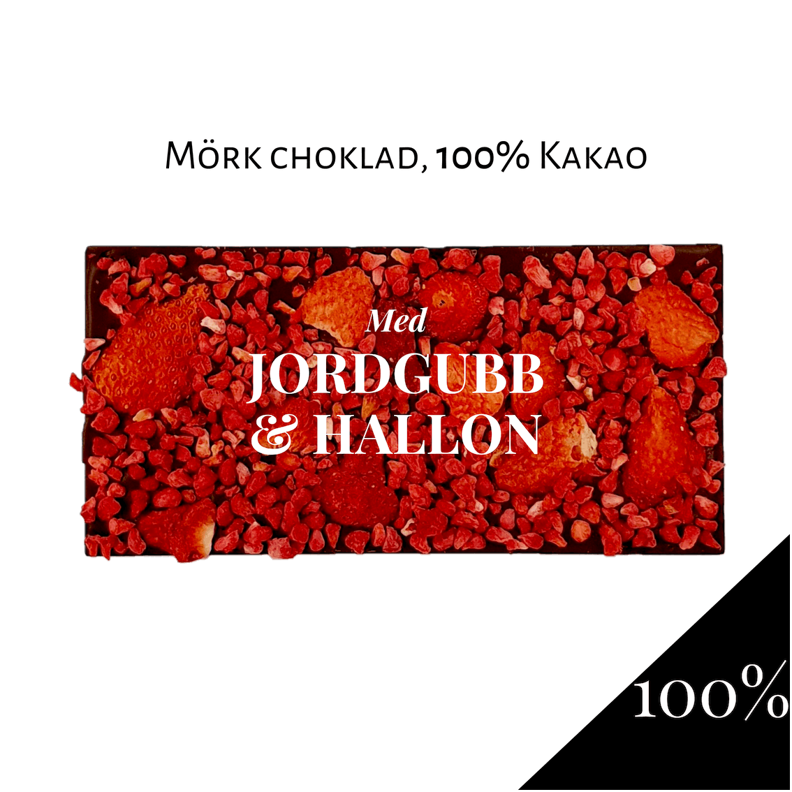100% Choklad - Jordgubb & Hallon 90g (x 10st)