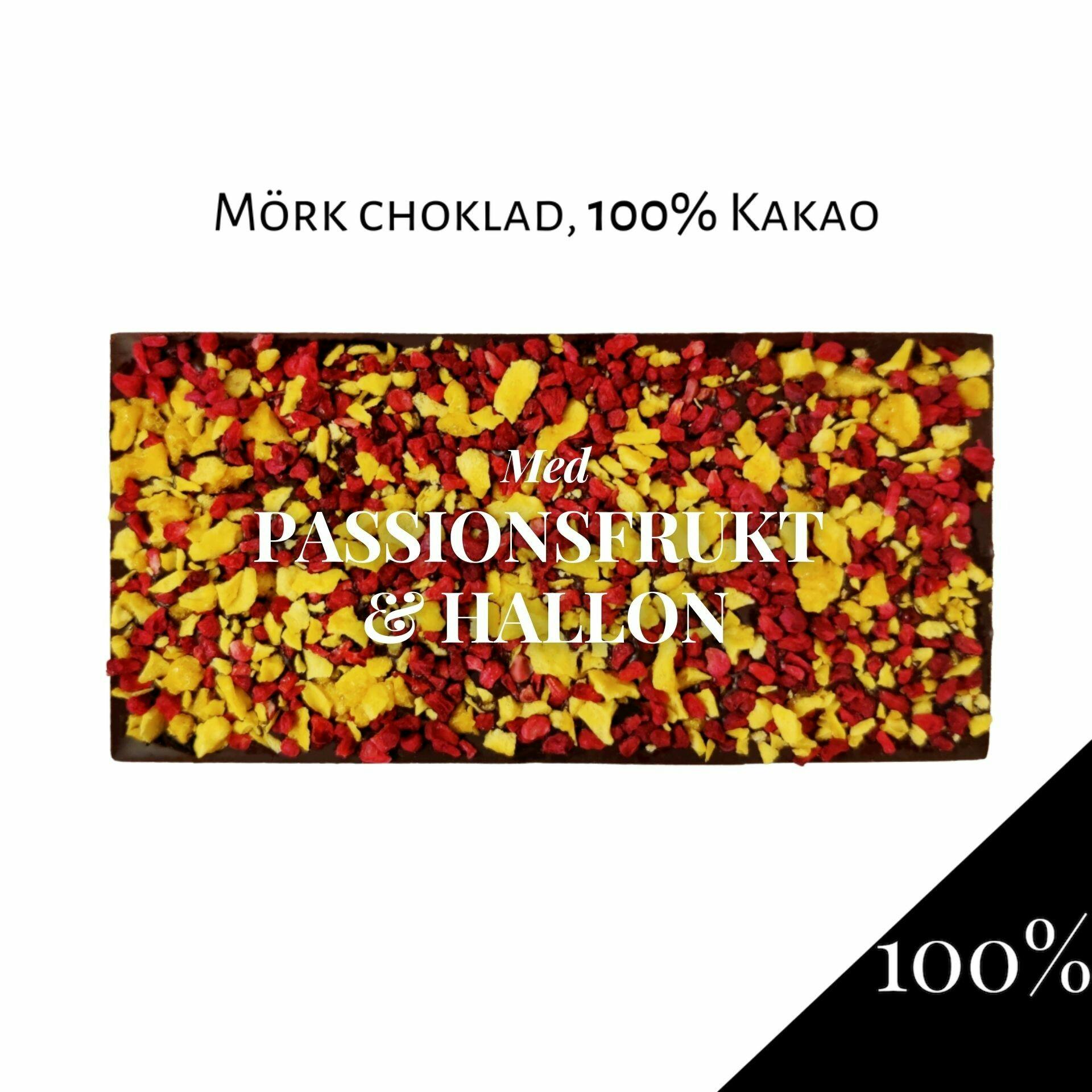 100% Choklad - Passionsfrukt & Hallon 100g (x 10st)