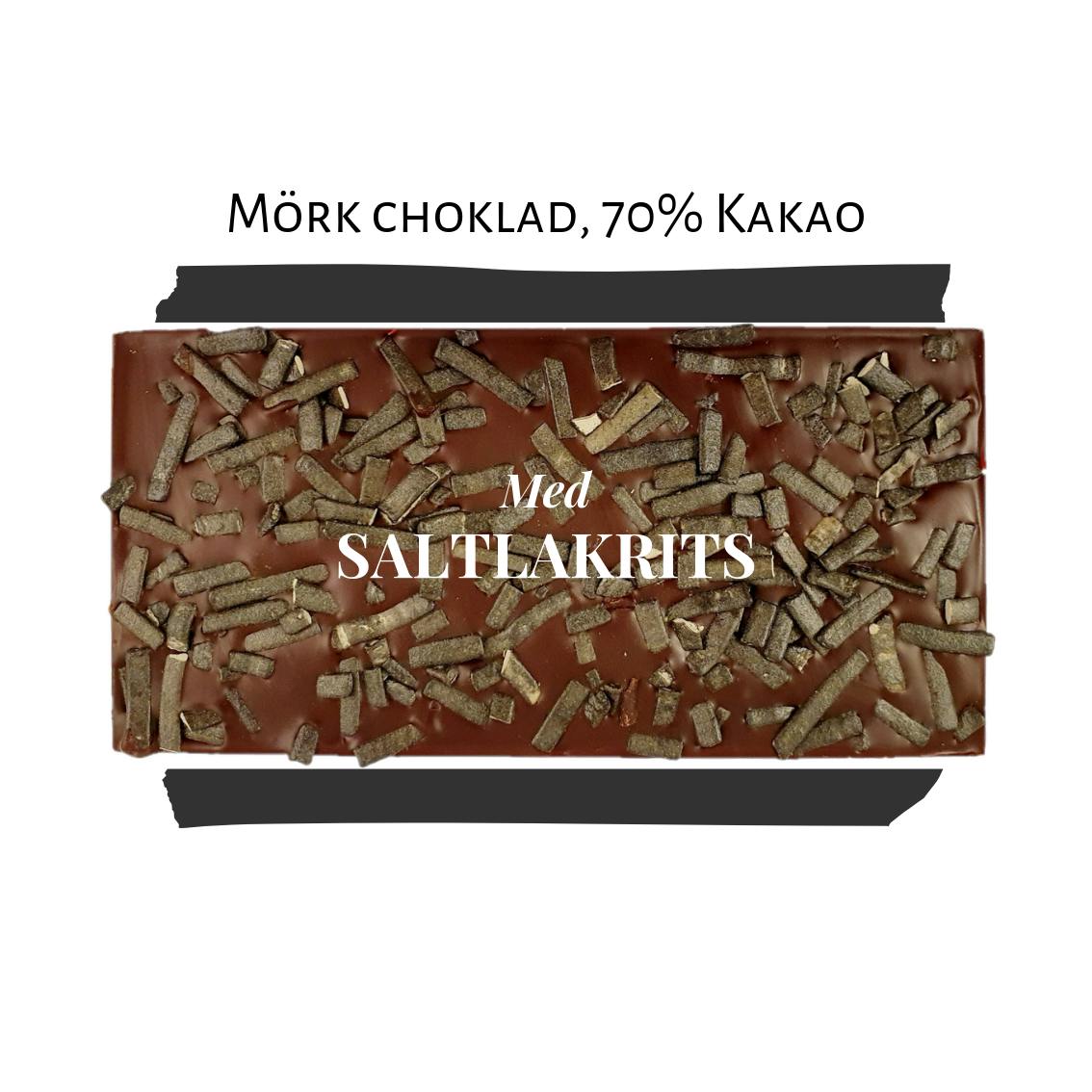 70% Mörk Choklad - Saltlakrits 100g (x 10st)