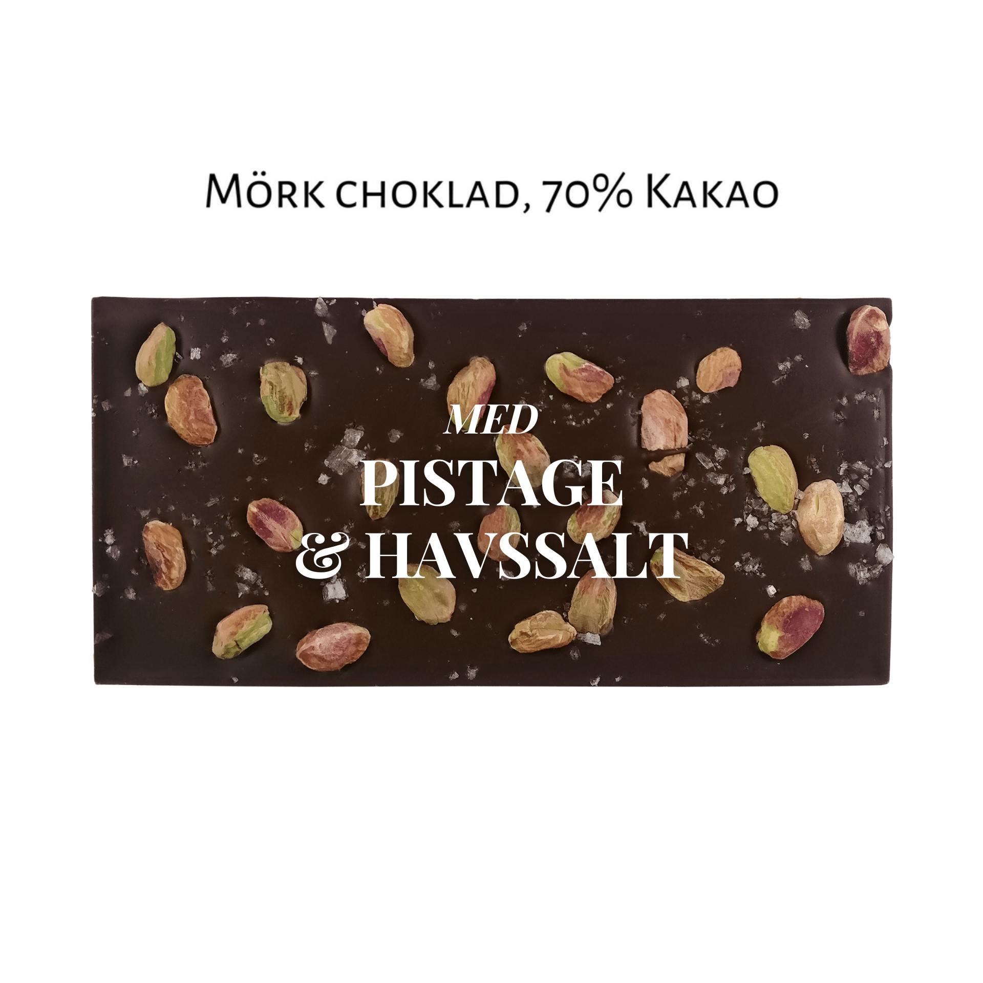 70% Mörk Choklad - Pistage & Havssalt 100g (x 10st)