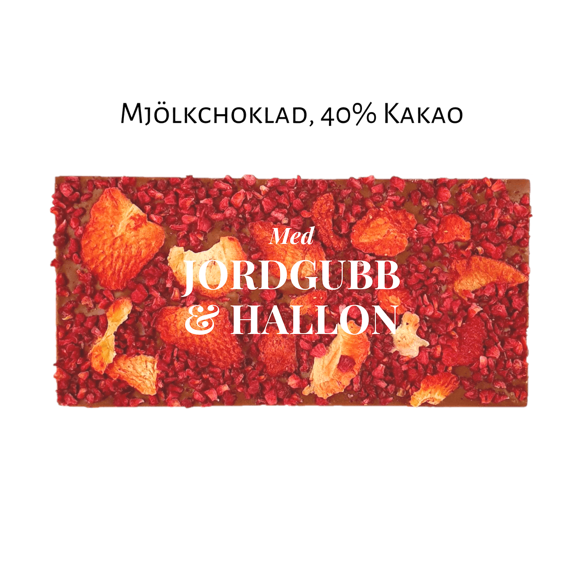 40% Mjölkchoklad - Jordgubb & Hallon 100g (x 10st)