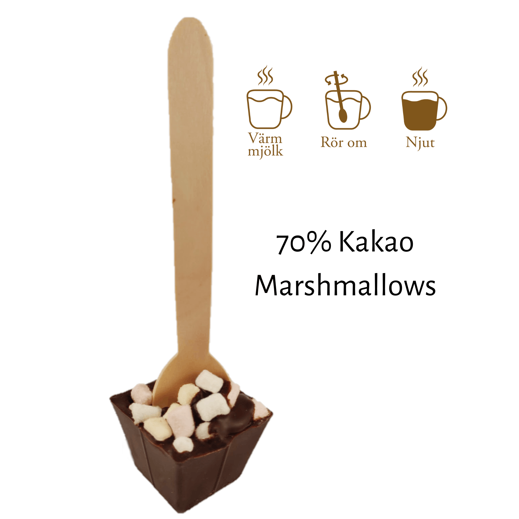 Drickchoklad - 70% Choklad - Marshmallows 50g (x 15st)