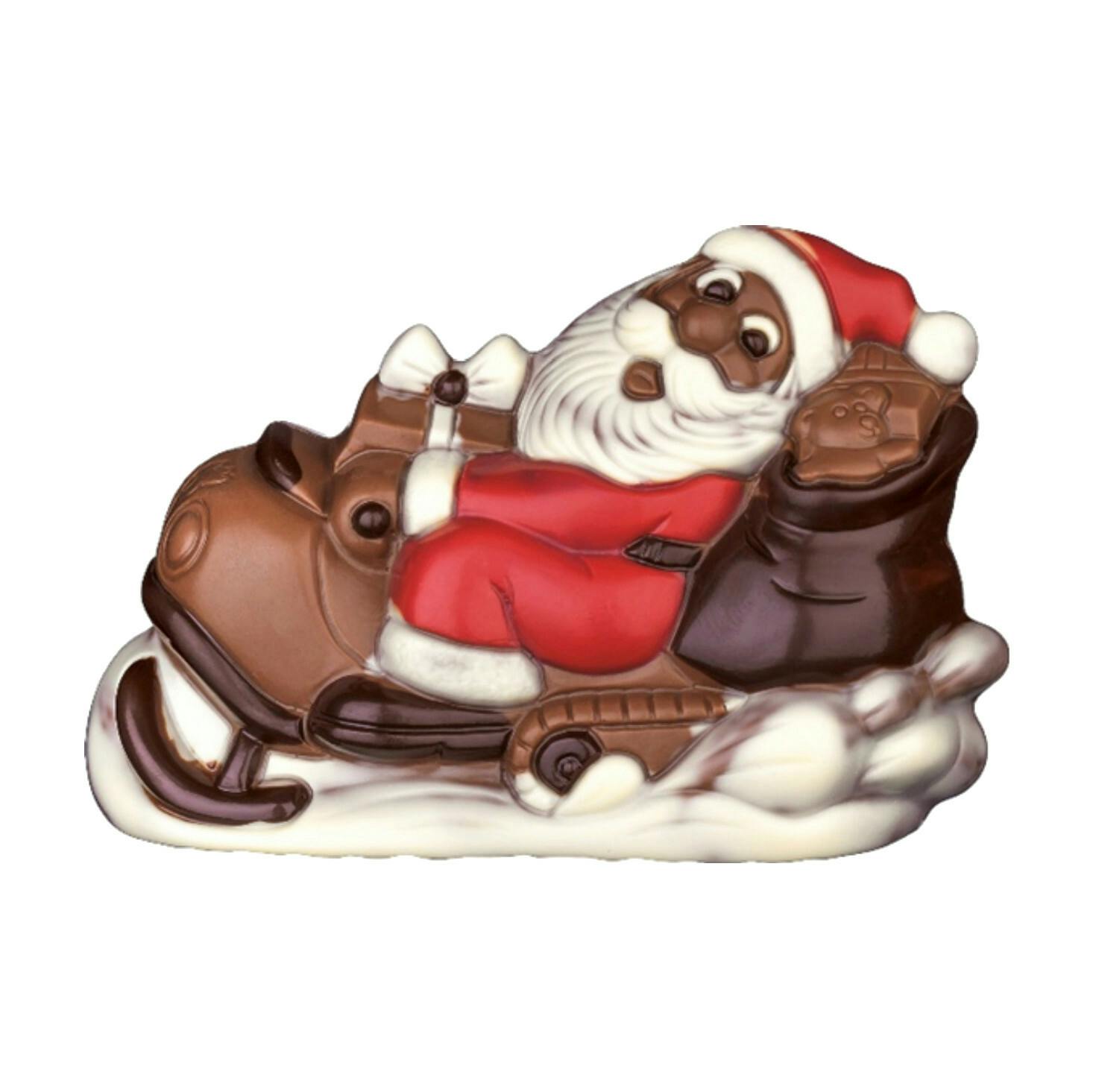 Chokladfigur - Santa on Ski Bob 125g (x 6st)