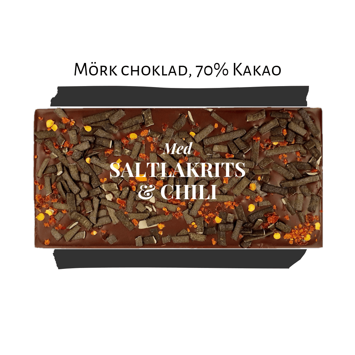70% Mörk Choklad - Saltlakrits & Chili (x 10st)