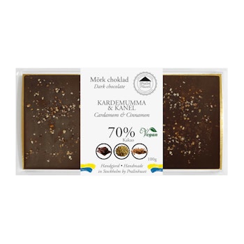 70% Mörk Choklad - Kardemumma & Kanel 100g (x 10st)