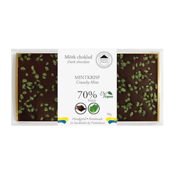 70% Mörk Choklad - Mintkrisp 90g (x 10st)