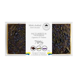 70% Mörk Choklad - Saltlakrits & Viol 100g (x 10st)