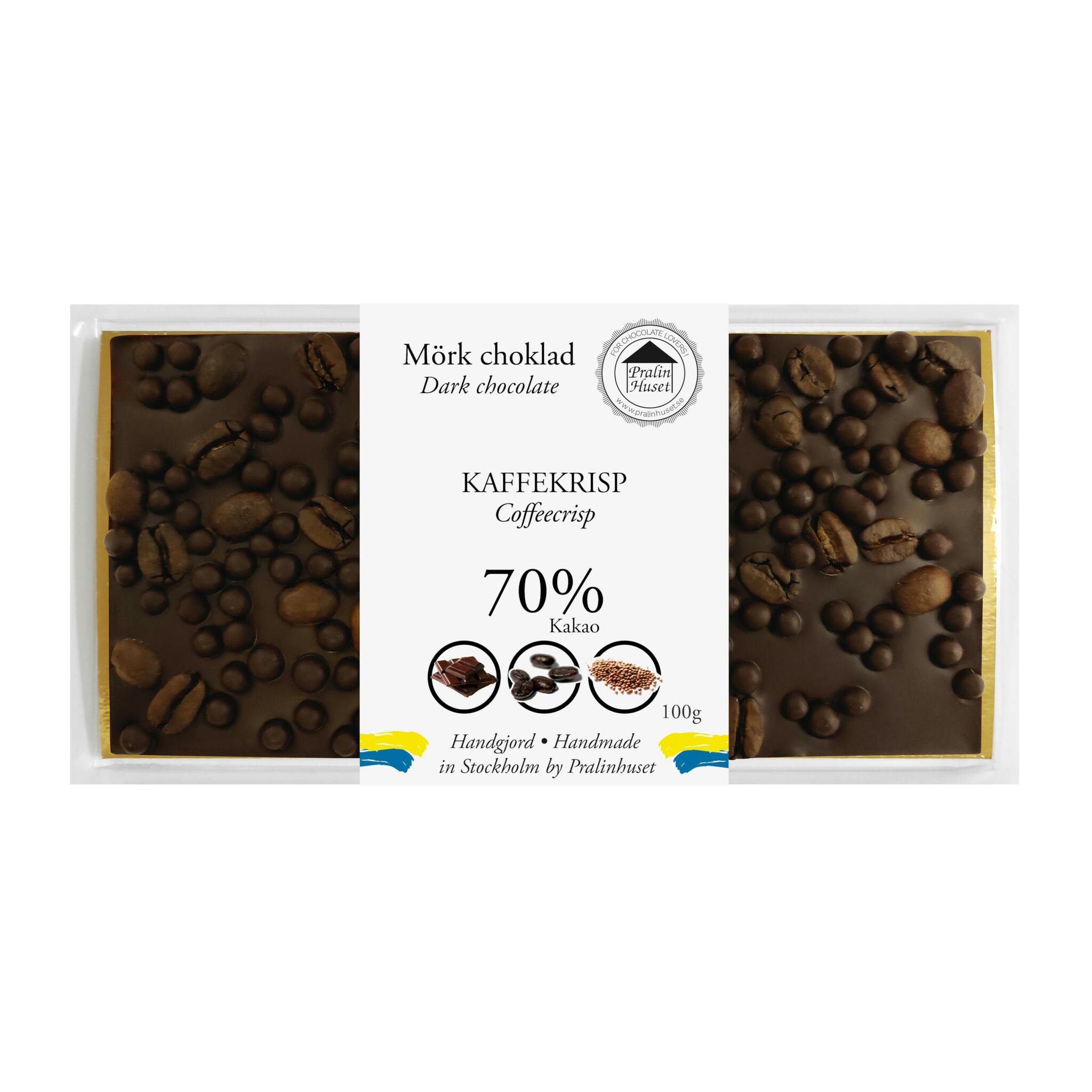 70% Mörk Choklad - Kaffekrisp 100g (x 10st)