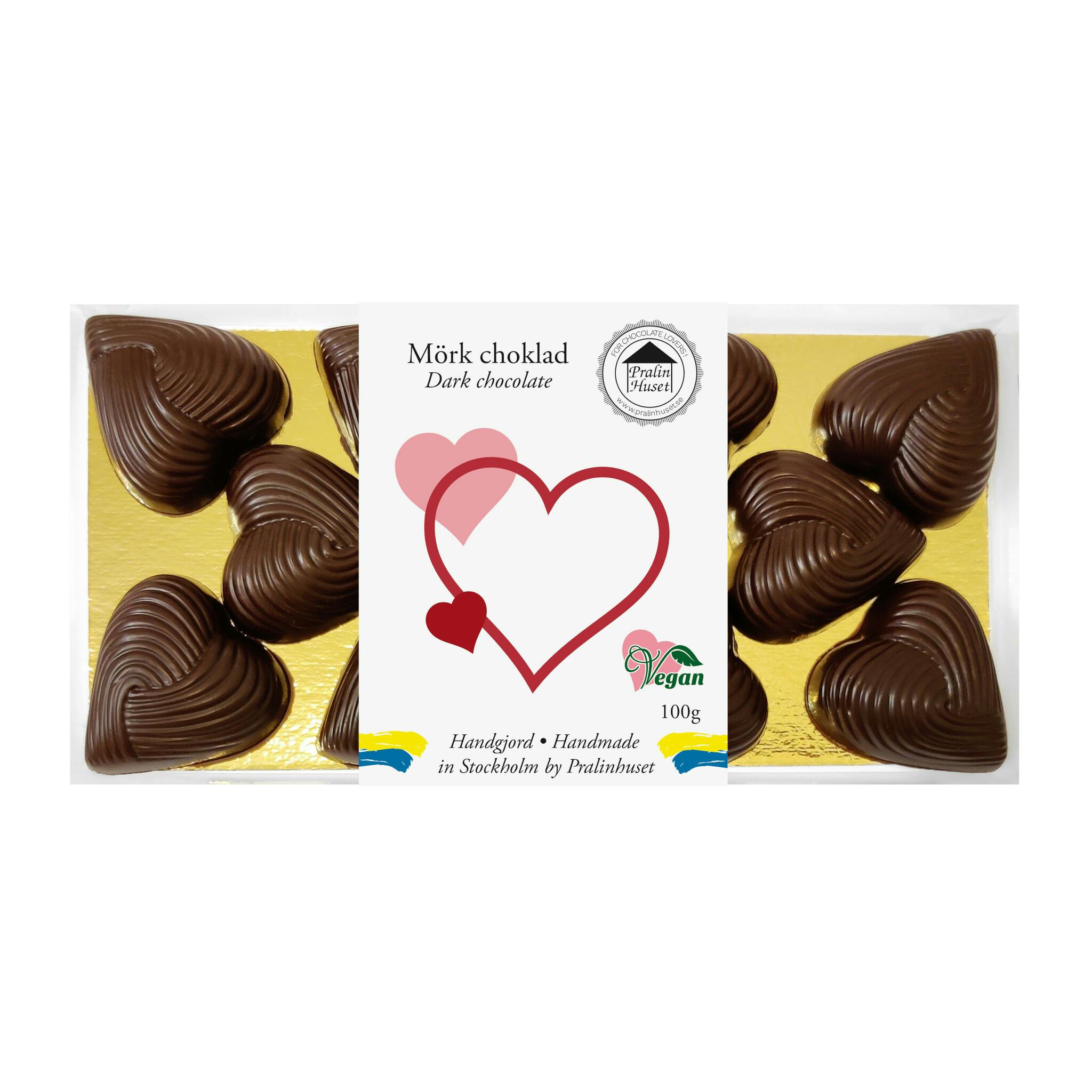 Små Hjärtan - 70% Mörk Choklad 100g (x 10st)