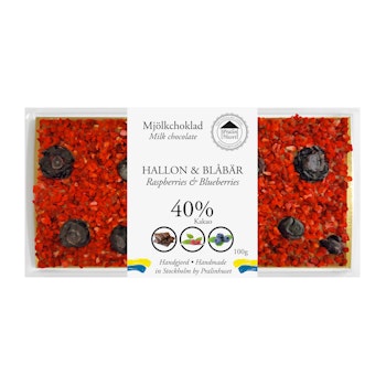 40% Choklad - Hallon & Blåbär 100g (x 10st)