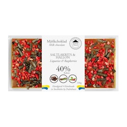 40% Choklad - Saltlakrits & Hallon 100g (x 10st)