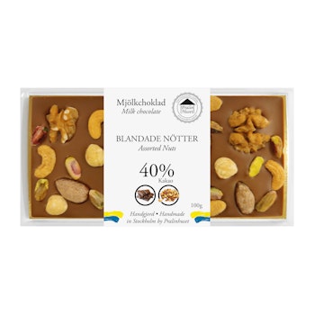 40% Mjölkchoklad - Blandade Nötter 100g (x 10st)