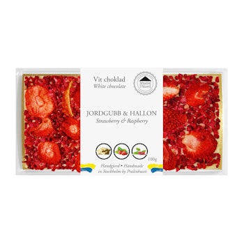 Vit Choklad - Jordgubb & Hallon 100g (x 10st)