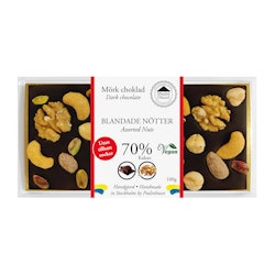 Sockerfri 70% Choklad - Blandade Nötter 100g (x 10st)