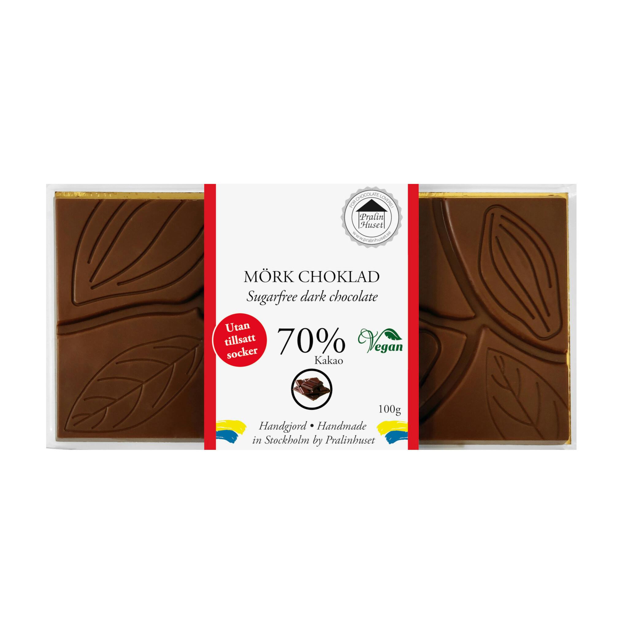 Sockerfri 70% Choklad - Ren Choklad 100g (x 10st)