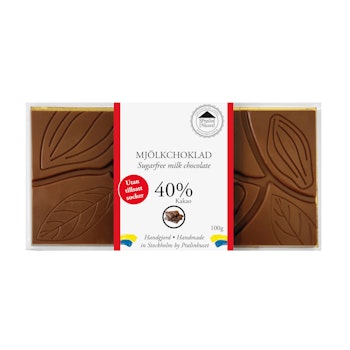 Sockerfri 40% Choklad - Ren Choklad 100g (x 10st)
