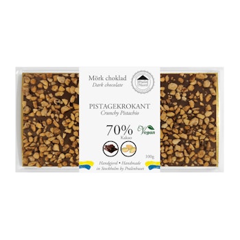 70% Choklad - Pistagekrokant 100g (x 10st)