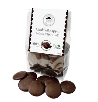 Chokladknappar - 100% Choklad 100g (x 10st)