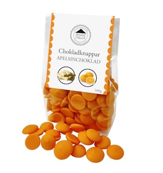 Chokladknappar - Apelsinchoklad 100g (x 10st)
