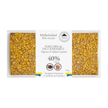 40% Choklad - Popcorn Salt Karamell 100g (x 10st)