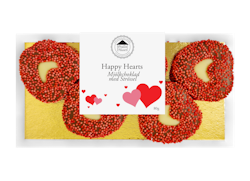 Happy Heart - Mjölkchoklad & Rosa Strössel 80g (x 10st)