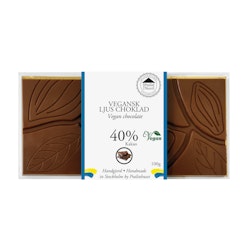 Vegansk Ljus Choklad 40% Choklad - Ren Choklad (x 10st)