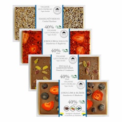 Mixlåda 9 - Vegansk Ljus Choklad 40% Choklad (20st i KRT/4 sorter)