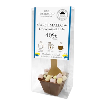 Drickchoklad - Ljus Rischoklad - Marshmallows 50g (x 15st)