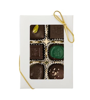 6-bitars Vit Ask 87g, Mörk Vegan Mix, Guldband (x 12st)
