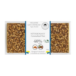 Vegansk Ljus Choklad 40% Choklad - Nötkrokant 100g (x 10st)