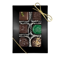 6-bitars Svart Ask Pralin Mix (Vegan) 87g Guldband (x 12st)