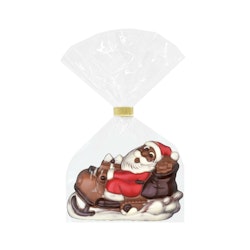 Chokladfigur - Santa on Ski Bob 125g (x 6st)