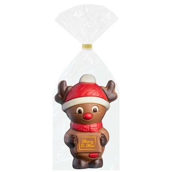 Chokladfigur - Reindeer "Merry X-Mas" 100g  (x 6st)