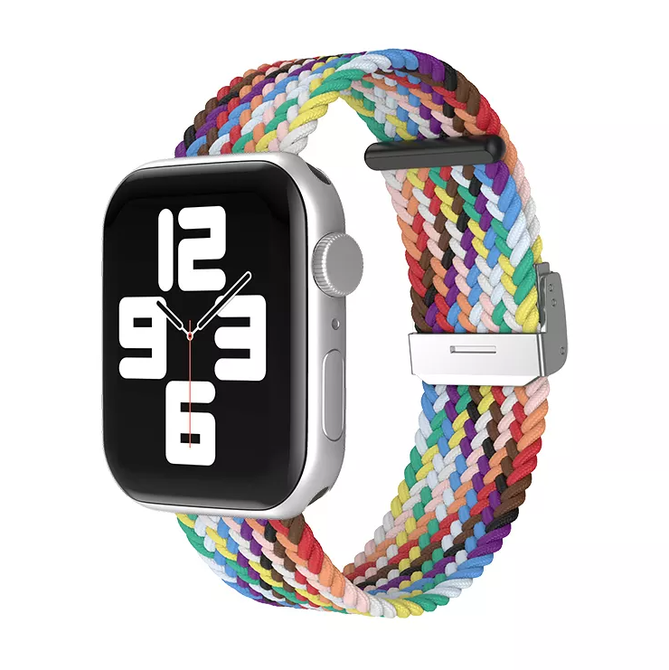Flätat Nylonarmband Till Apple Watch - Pride Rainbow