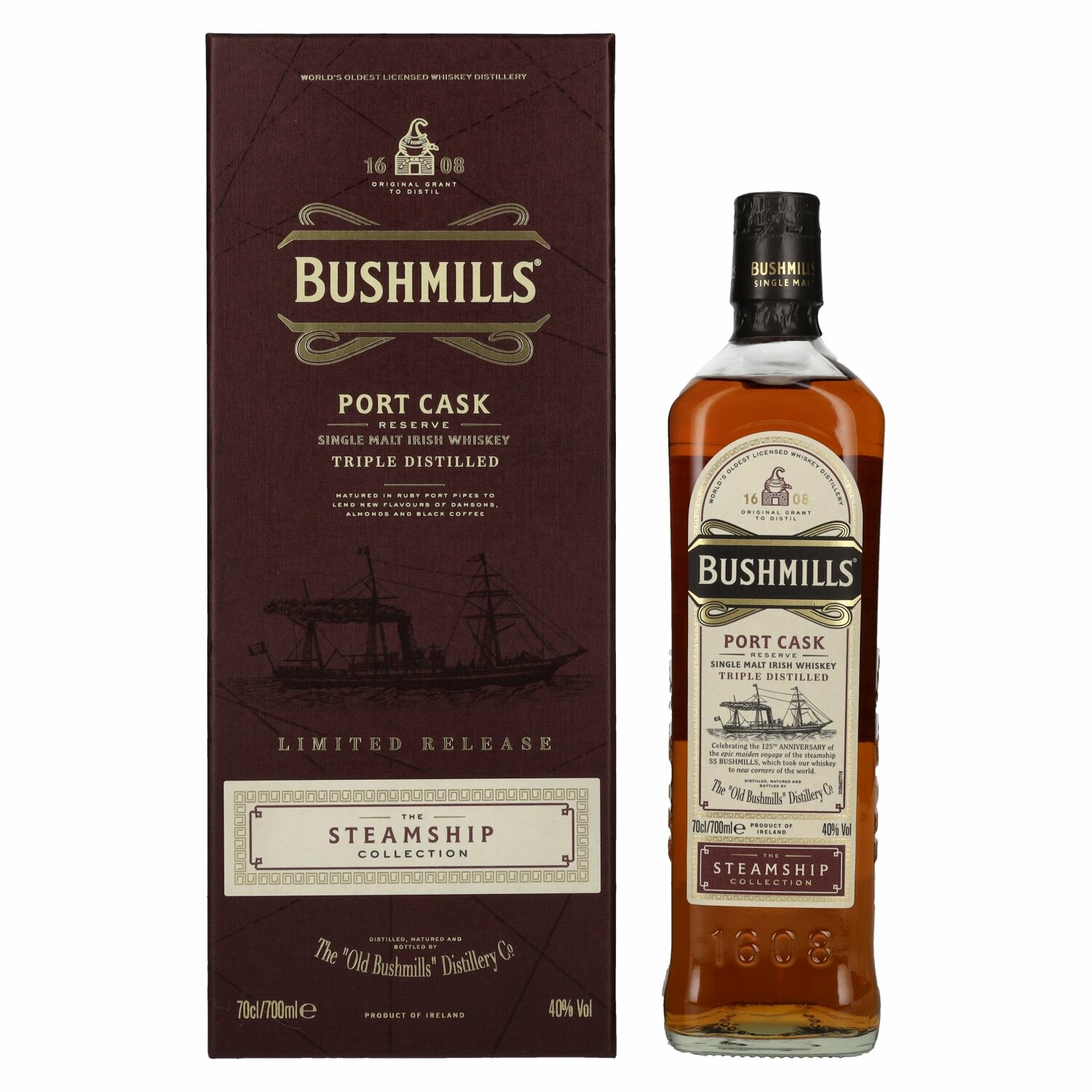 Bushmills PORT CASK Reserve The Steamship Collection 40% Vol. 0,7l in Giftbox