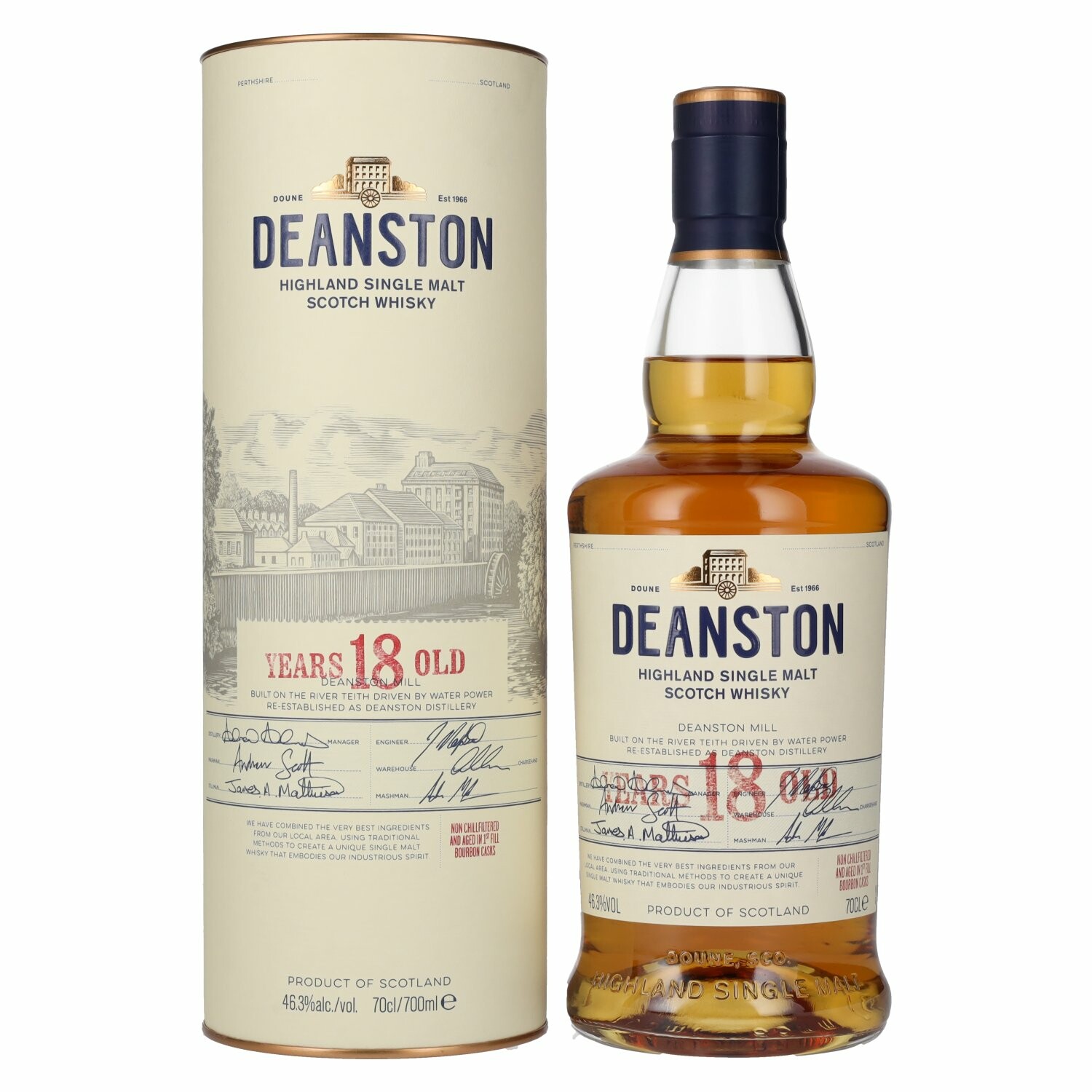 Deanston 18 Years Old Highland Single Malt 46,3% Vol. 0,7l in Giftbox
