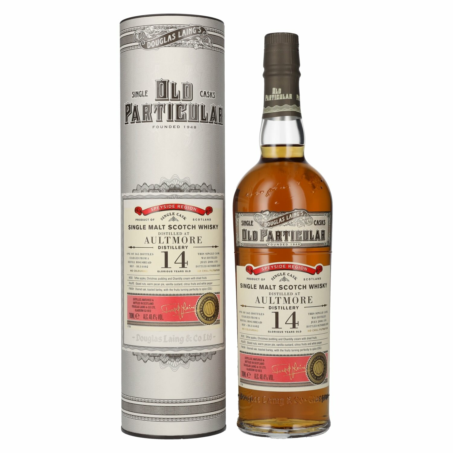 Douglas Laing OLD PARTICULAR Aultmore 14 Years Old Single Cask Malt 2006 48,4% Vol. 0,7l in Giftbox