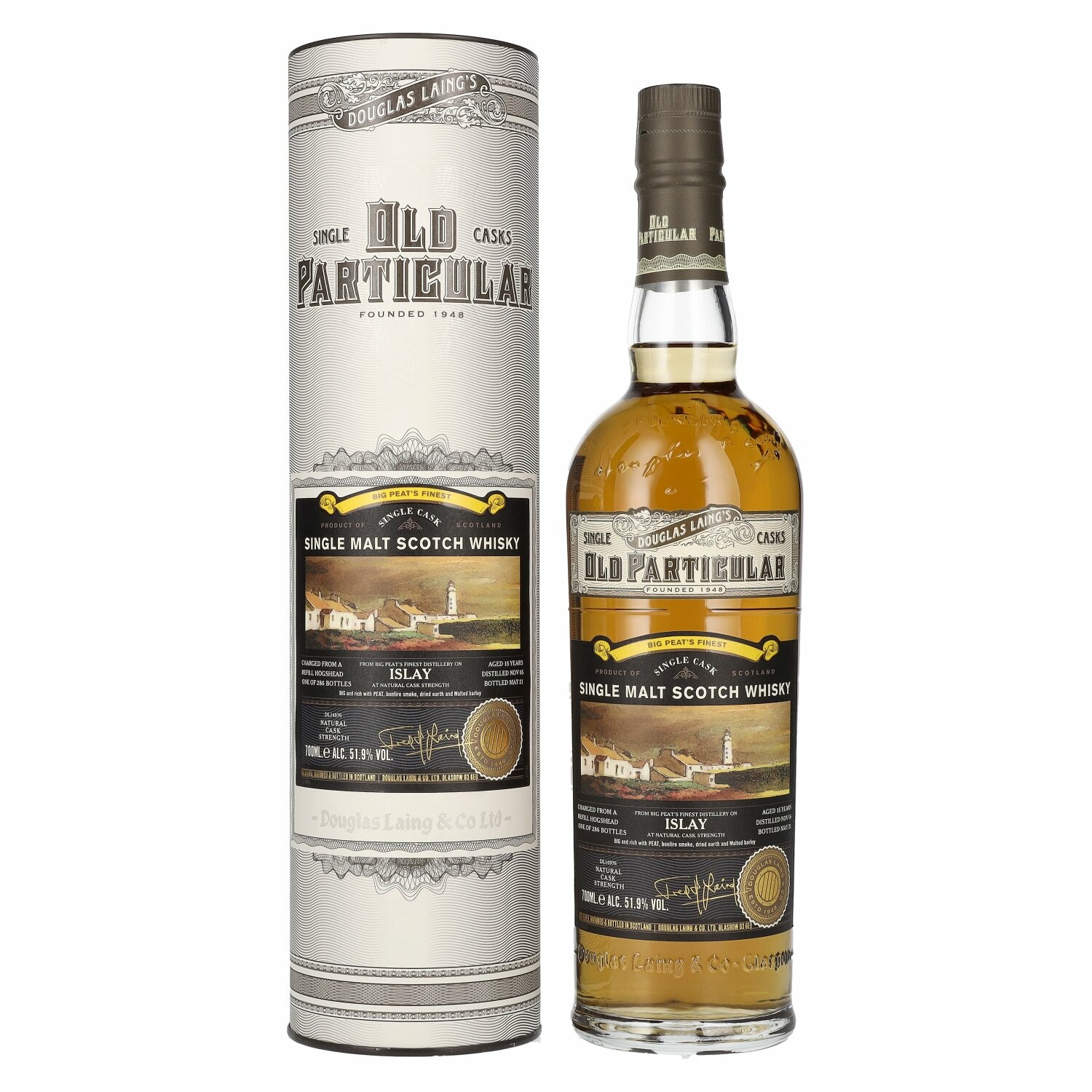 Douglas Laing OLD PARTICULAR Big Peat's Finest 15 Years Old Single Malt 2005 51,9% Vol. 0,7l in Giftbox
